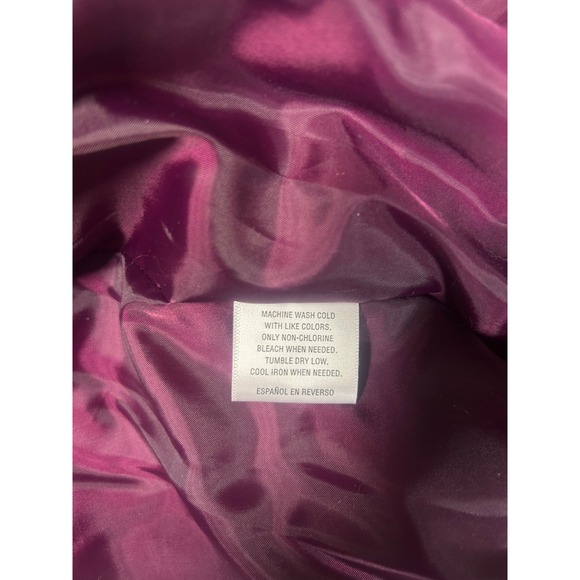 Charter Club Puffer Vest Women's Large Plum Purple Zip Front Collared Sleeveless - Picture 3 of 6